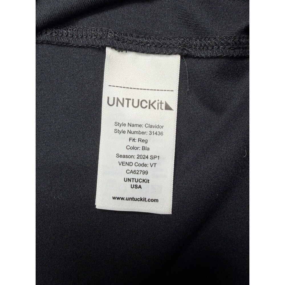 UNTUCKit Mens Black Clavidor Polo Shirt XX Large Regular Fit Short Sleeve - Picture 6 of 7
